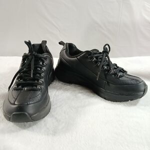 Skechers Slip Resistant Work Shoes Arch Fit Sneakers Womens 8 Black